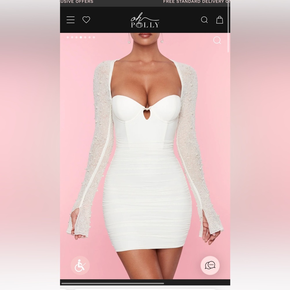 OH POLLY WHITE ST. GERMAIN DRESS NEVER WORN